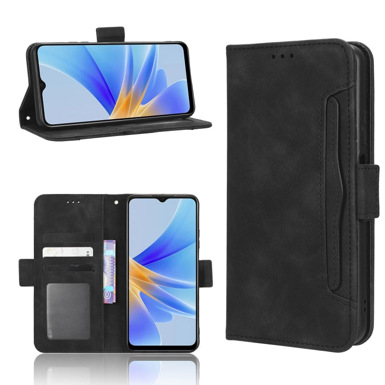 For OPPO A17 Skin Feel Calf Texture Card Slots Leather Phone Case