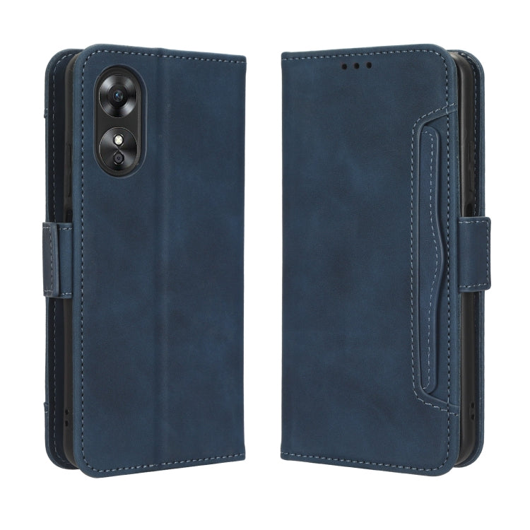 For OPPO A17 Skin Feel Calf Texture Card Slots Leather Phone Case