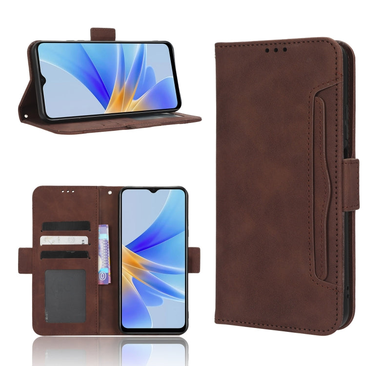 For OPPO A17 Skin Feel Calf Texture Card Slots Leather Phone Case