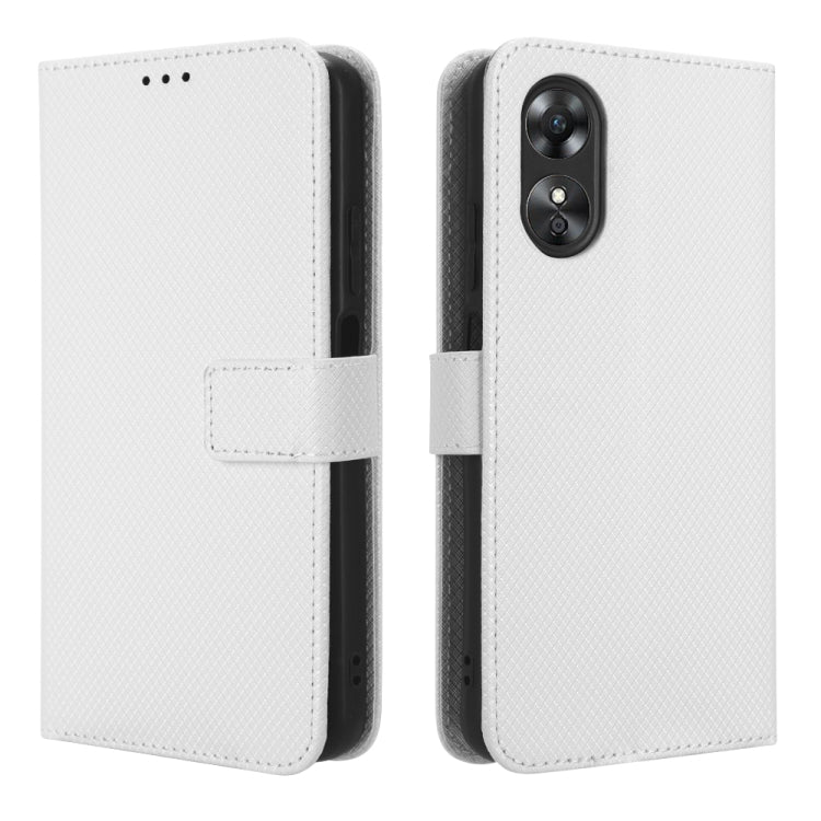 For OPPO A17 Diamond Texture Leather Phone Case