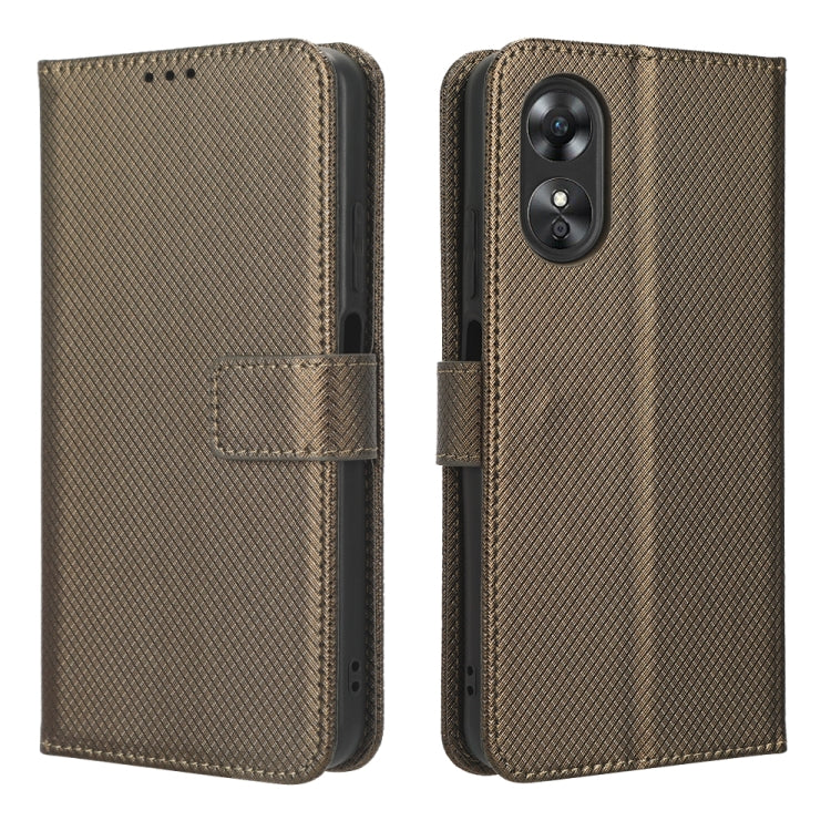 For OPPO A17 Diamond Texture Leather Phone Case