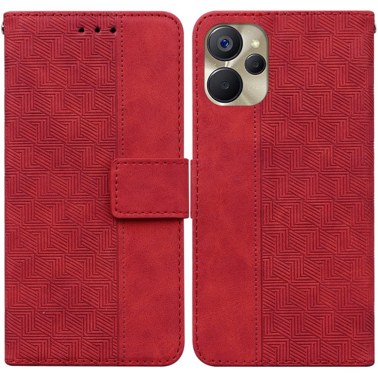 For Realme 9i 5G Geometric Embossed Flip Leather Phone Case