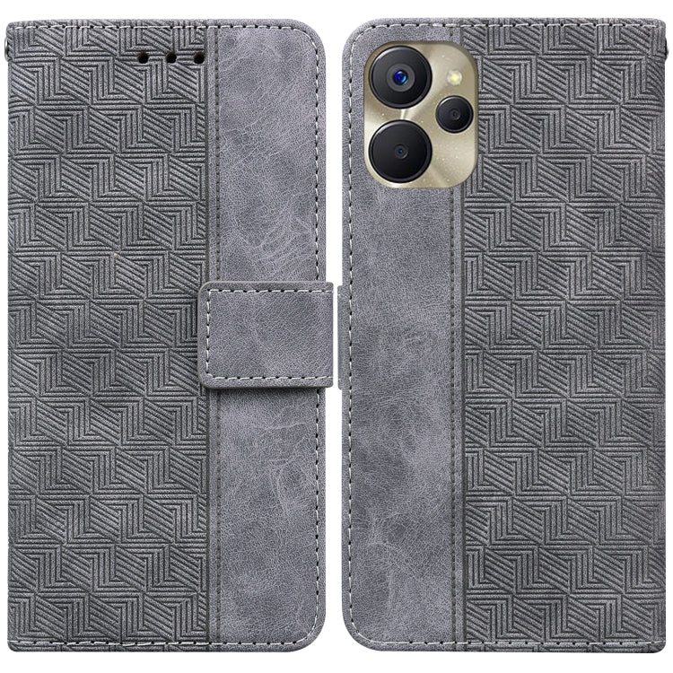 For Realme 9i 5G Geometric Embossed Flip Leather Phone Case