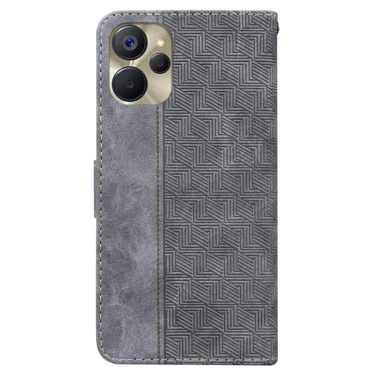 For Realme 9i 5G Geometric Embossed Flip Leather Phone Case
