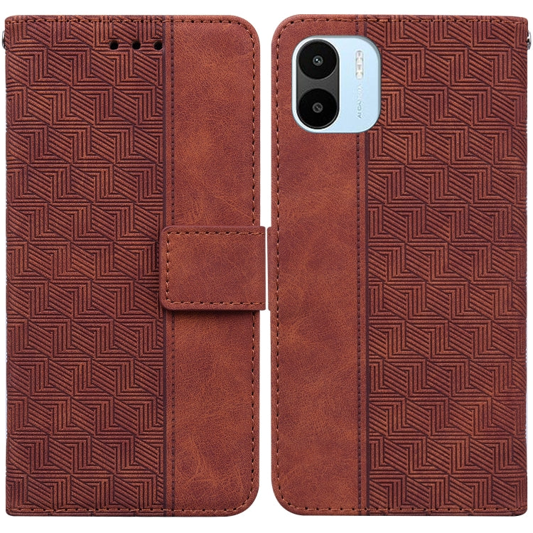 For Xiaomi Redmi A1 Geometric Embossed Flip Leather Phone Case