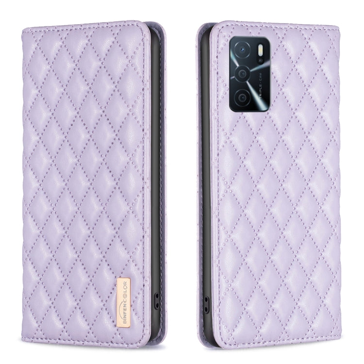 For OPPO A16s / A16 / A54s / A55 5G / A54 4G Diamond Lattice Magnetic Leather Flip Phone Case