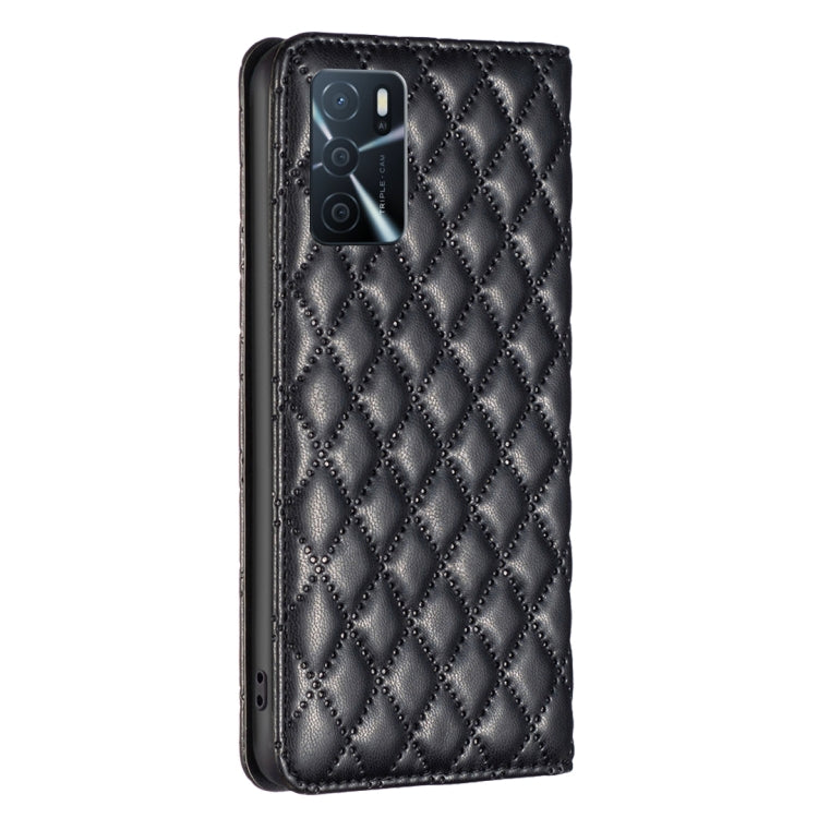 For OPPO A16s / A16 / A54s / A55 5G / A54 4G Diamond Lattice Magnetic Leather Flip Phone Case