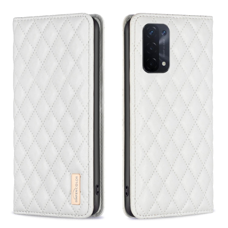 For OPPO A74 5G / A93 5G / A54 5G Diamond Lattice Magnetic Leather Flip Phone Case