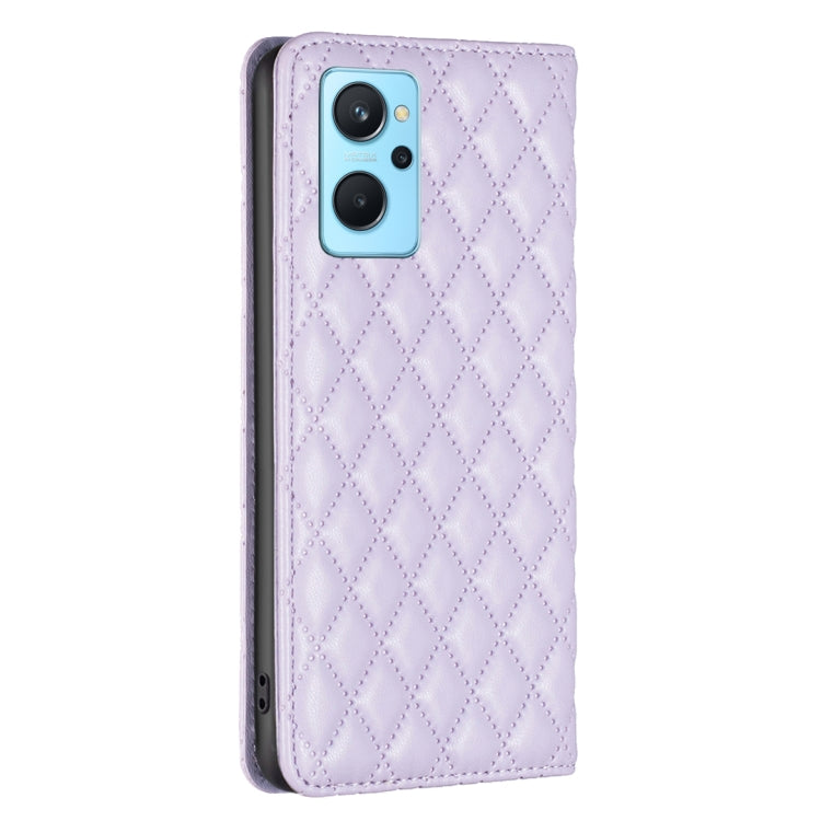 For OPPO A76 4G / A36 4G / K10 4G / Realme 9i Diamond Lattice Magnetic Leather Flip Phone Case