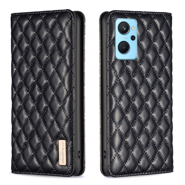 For OPPO A76 4G / A36 4G / K10 4G / Realme 9i Diamond Lattice Magnetic Leather Flip Phone Case