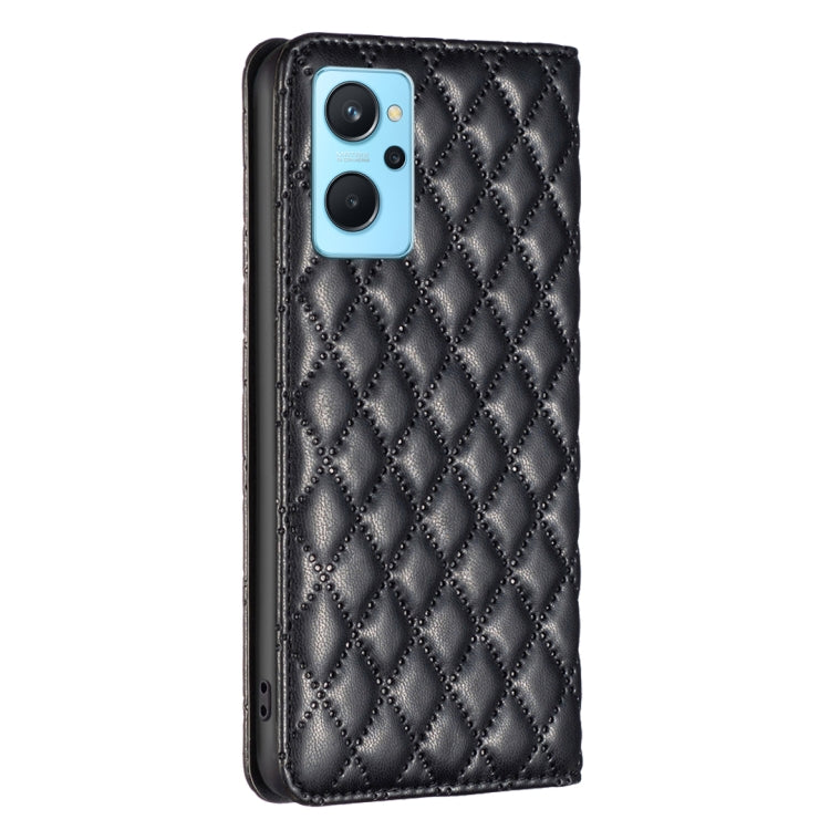 For OPPO A76 4G / A36 4G / K10 4G / Realme 9i Diamond Lattice Magnetic Leather Flip Phone Case