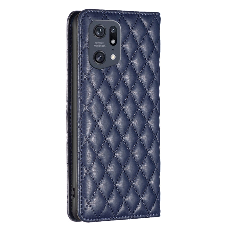 For OPPO Find X5 Pro Diamond Lattice Magnetic Leather Flip Phone Case