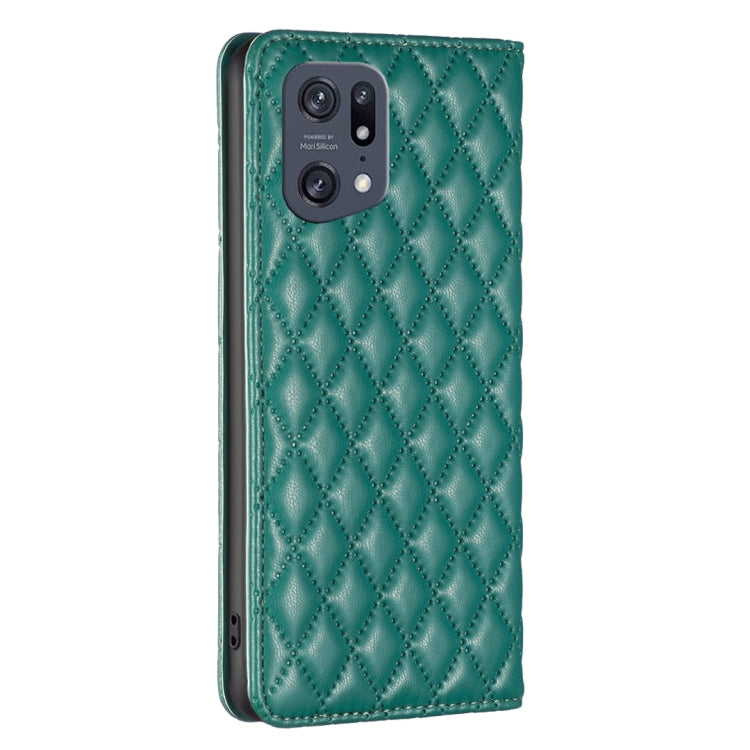 For OPPO Find X5 Pro Diamond Lattice Magnetic Leather Flip Phone Case