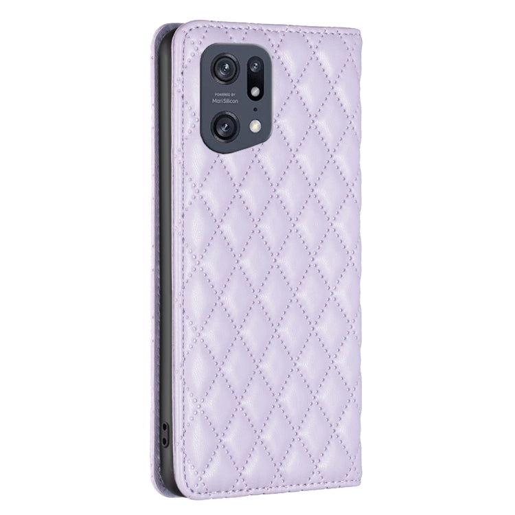 For OPPO Find X5 Pro Diamond Lattice Magnetic Leather Flip Phone Case