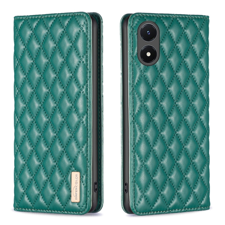 For vivo Y02s Diamond Lattice Magnetic Leather Flip Phone Case