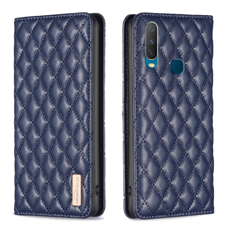 For vivo Y11 / Y15 / Y12 / Y17 Diamond Lattice Magnetic Leather Flip Phone Case