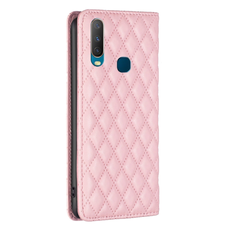 For vivo Y11 / Y15 / Y12 / Y17 Diamond Lattice Magnetic Leather Flip Phone Case