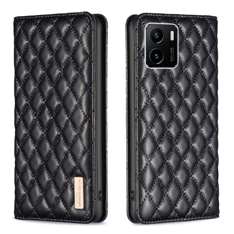 For vivo Y15s Diamond Lattice Magnetic Leather Flip Phone Case