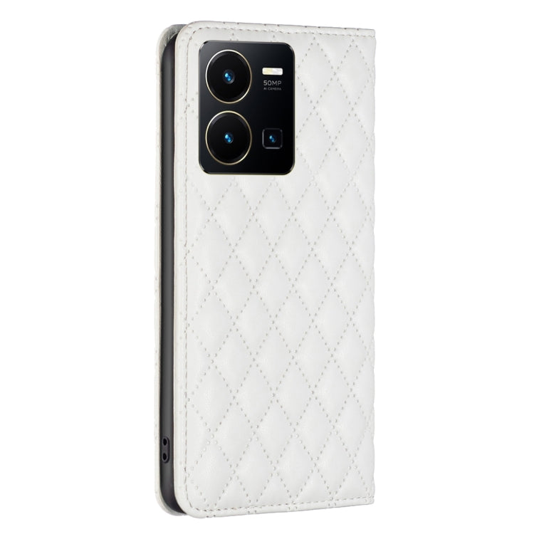 For vivo Y35 4G / Y22s Diamond Lattice Magnetic Leather Flip Phone Case
