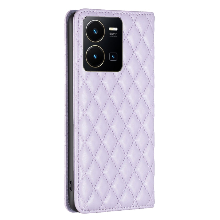 For vivo Y35 4G / Y22s Diamond Lattice Magnetic Leather Flip Phone Case
