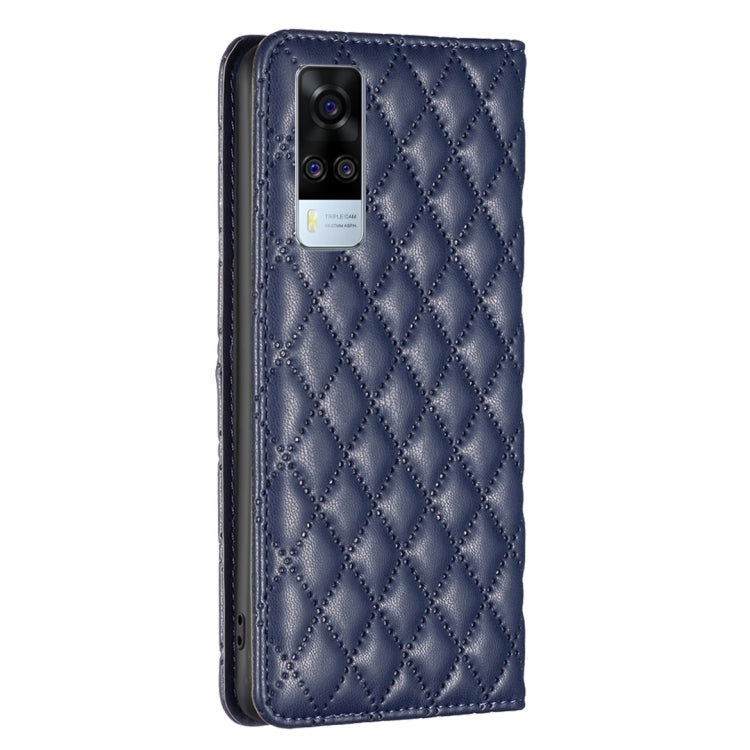 For vivo Y51 2020 / Y51a / Y51s Diamond Lattice Magnetic Leather Flip Phone Case