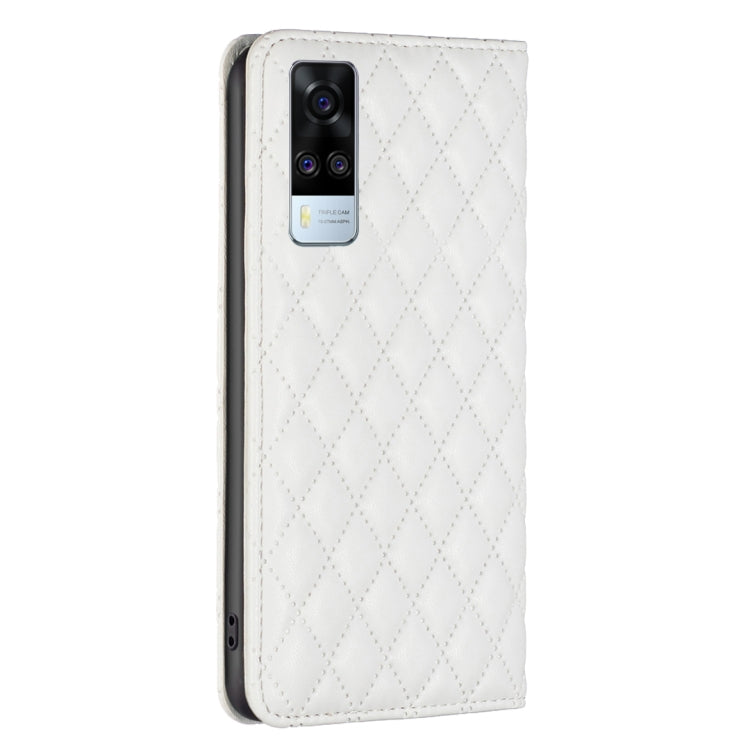 For vivo Y51 2020 / Y51a / Y51s Diamond Lattice Magnetic Leather Flip Phone Case