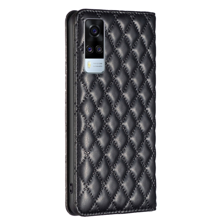 For vivo Y51 2020 / Y51a / Y51s Diamond Lattice Magnetic Leather Flip Phone Case