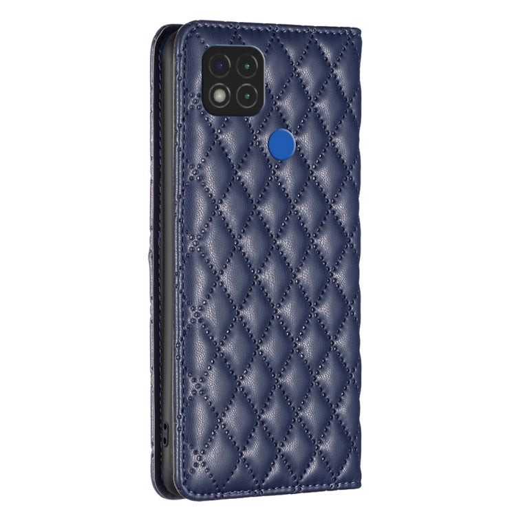 For Xiaomi Redmi 9C / 10A / Poco C31 Diamond Lattice Magnetic Leather Flip Phone Case