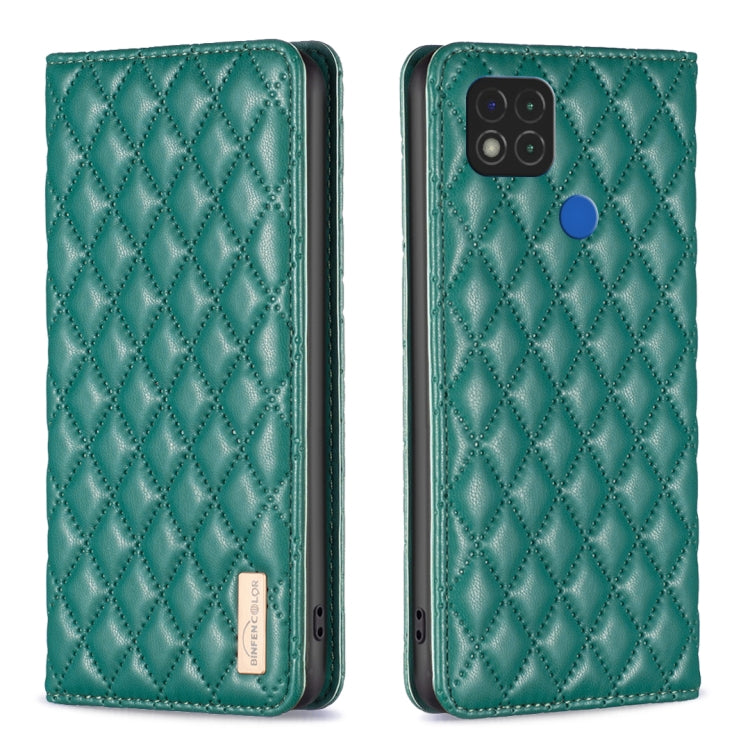 For Xiaomi Redmi 9C / 10A / Poco C31 Diamond Lattice Magnetic Leather Flip Phone Case