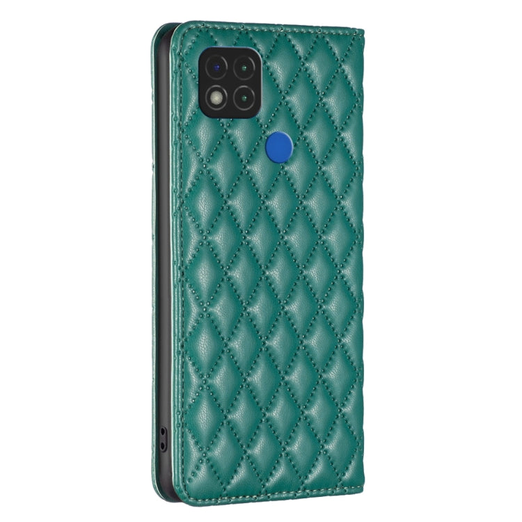 For Xiaomi Redmi 9C / 10A / Poco C31 Diamond Lattice Magnetic Leather Flip Phone Case