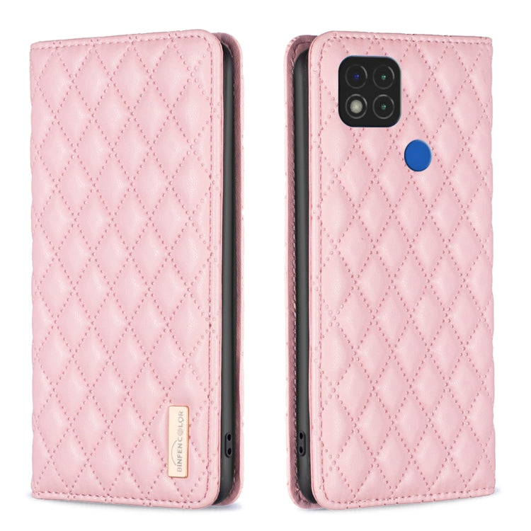 For Xiaomi Redmi 9C / 10A / Poco C31 Diamond Lattice Magnetic Leather Flip Phone Case