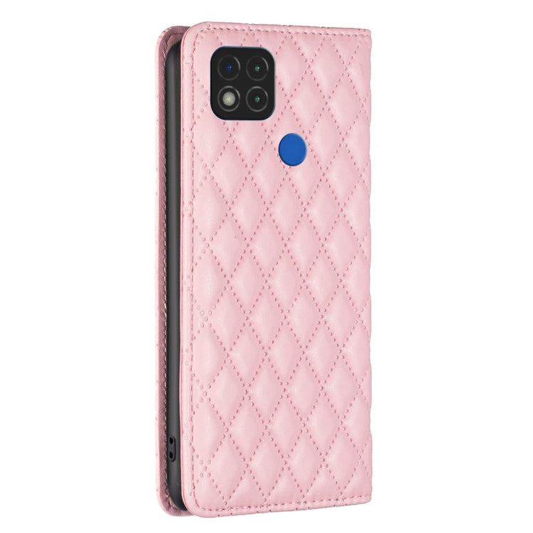 For Xiaomi Redmi 9C / 10A / Poco C31 Diamond Lattice Magnetic Leather Flip Phone Case