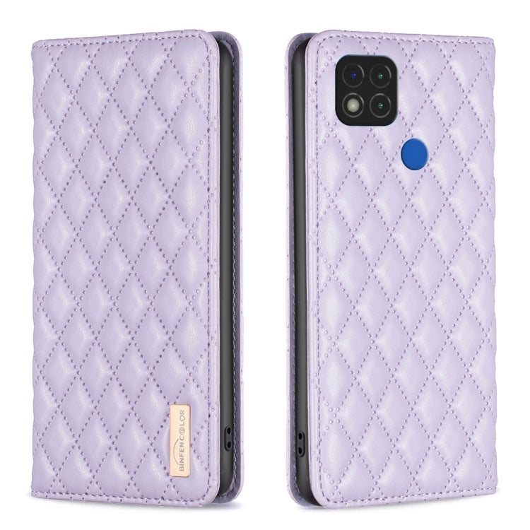For Xiaomi Redmi 9C / 10A / Poco C31 Diamond Lattice Magnetic Leather Flip Phone Case