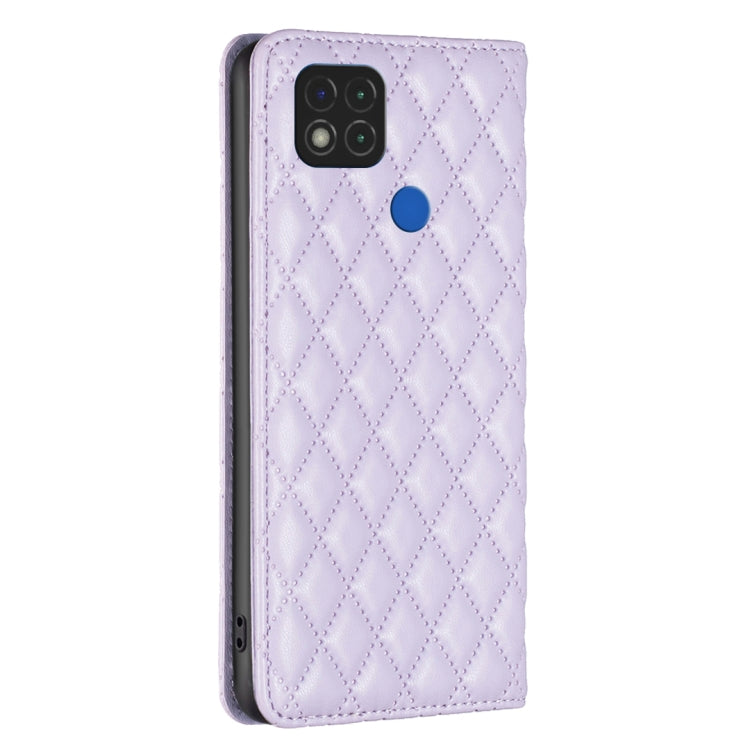 For Xiaomi Redmi 9C / 10A / Poco C31 Diamond Lattice Magnetic Leather Flip Phone Case