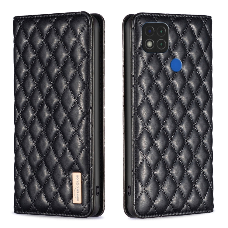 For Xiaomi Redmi 9C / 10A / Poco C31 Diamond Lattice Magnetic Leather Flip Phone Case