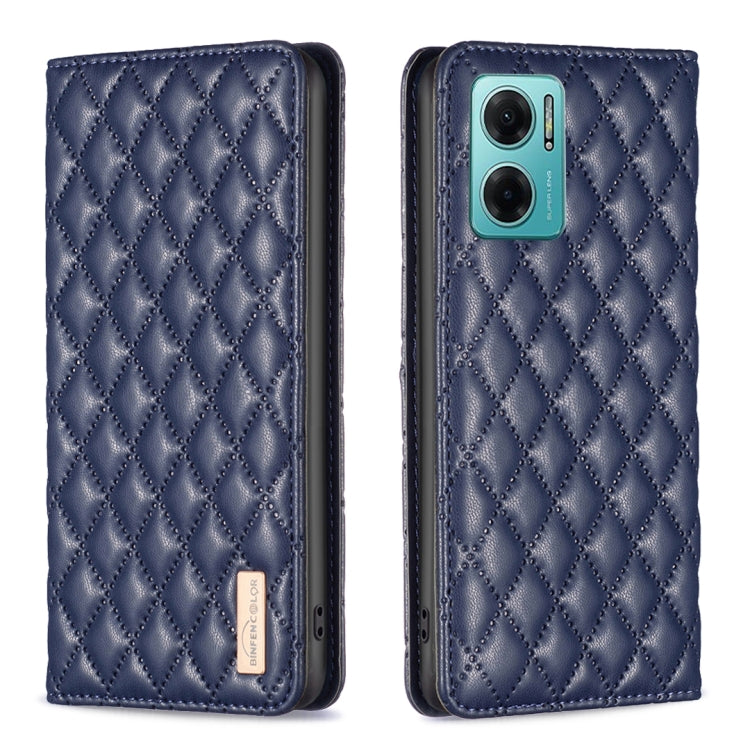 For Xiaomi Redmi 10 5G / Note 11E Diamond Lattice Magnetic Leather Flip Phone Case