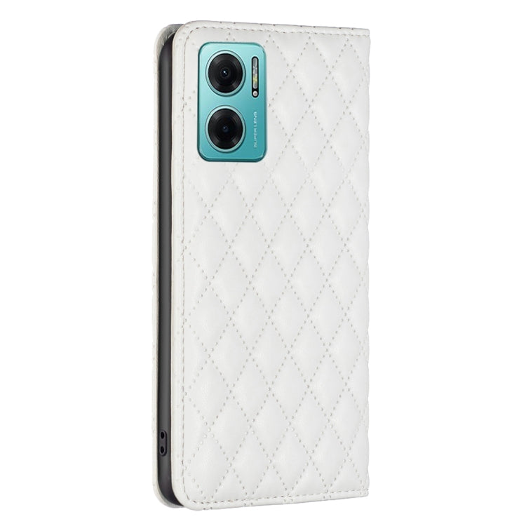 For Xiaomi Redmi 10 5G / Note 11E Diamond Lattice Magnetic Leather Flip Phone Case