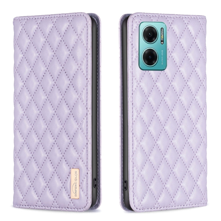 For Xiaomi Redmi 10 5G / Note 11E Diamond Lattice Magnetic Leather Flip Phone Case