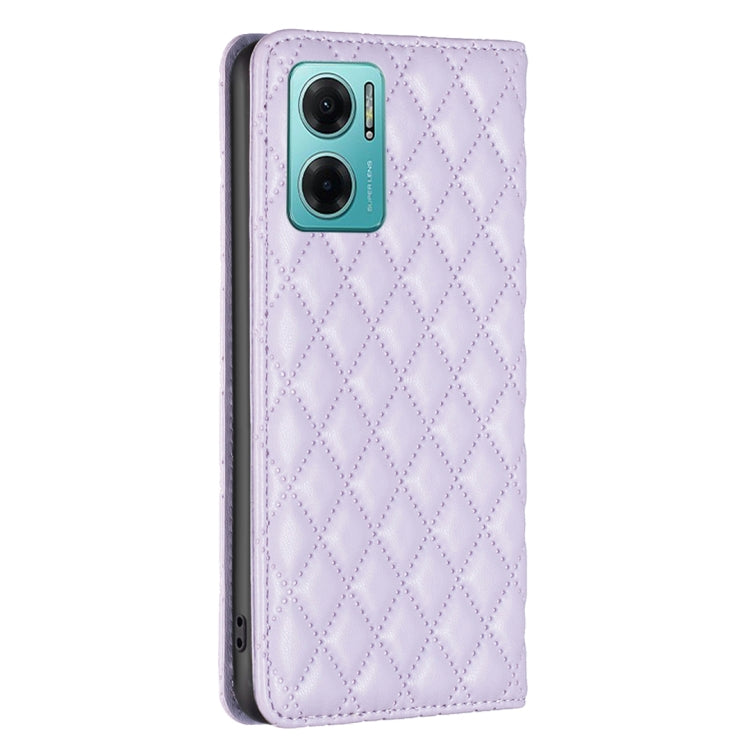 For Xiaomi Redmi 10 5G / Note 11E Diamond Lattice Magnetic Leather Flip Phone Case