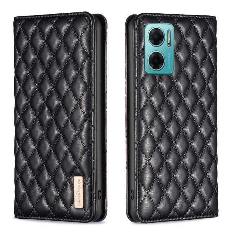 For Xiaomi Redmi 10 5G / Note 11E Diamond Lattice Magnetic Leather Flip Phone Case