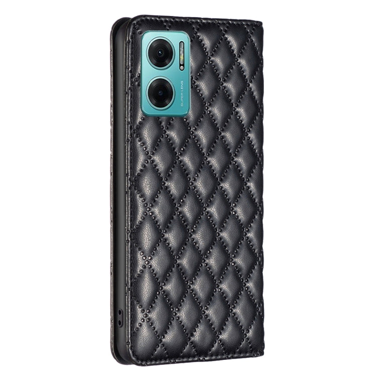 For Xiaomi Redmi 10 5G / Note 11E Diamond Lattice Magnetic Leather Flip Phone Case