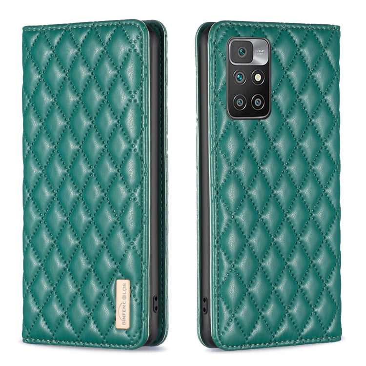 For Xiaomi Redmi 10 2022 / Note 11 4G Diamond Lattice Magnetic Leather Flip Phone Case