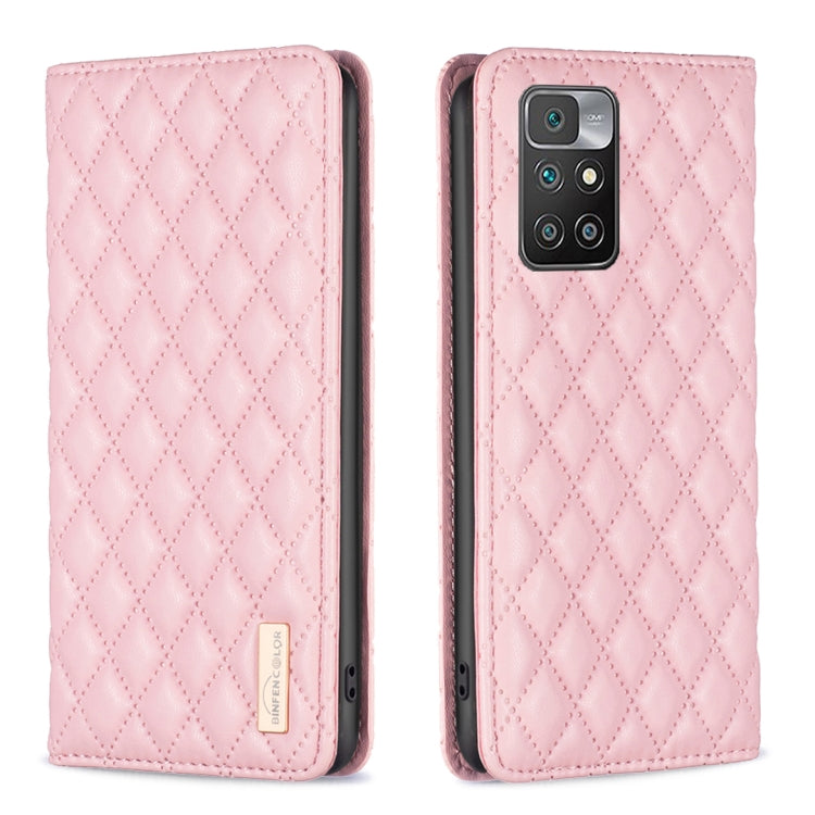 For Xiaomi Redmi 10 2022 / Note 11 4G Diamond Lattice Magnetic Leather Flip Phone Case