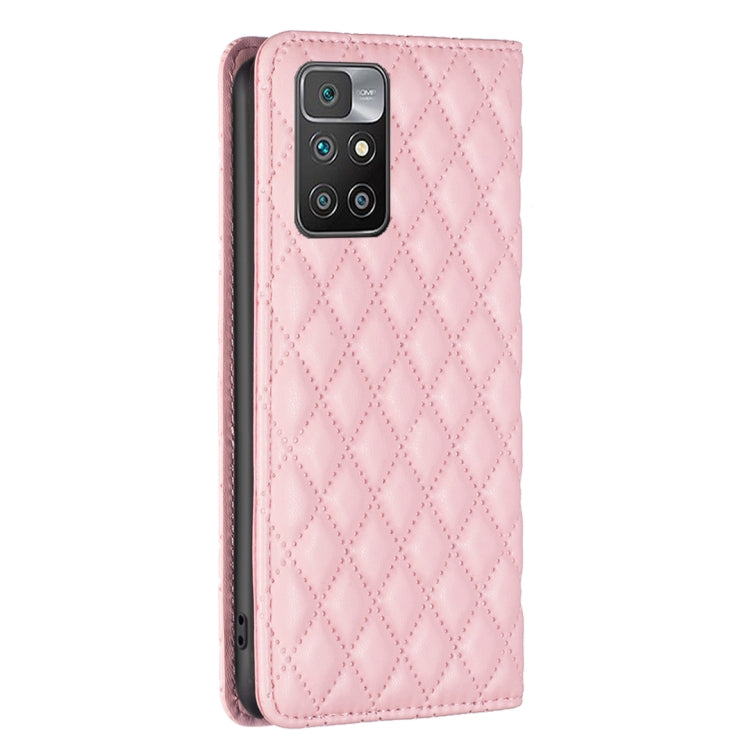 For Xiaomi Redmi 10 2022 / Note 11 4G Diamond Lattice Magnetic Leather Flip Phone Case