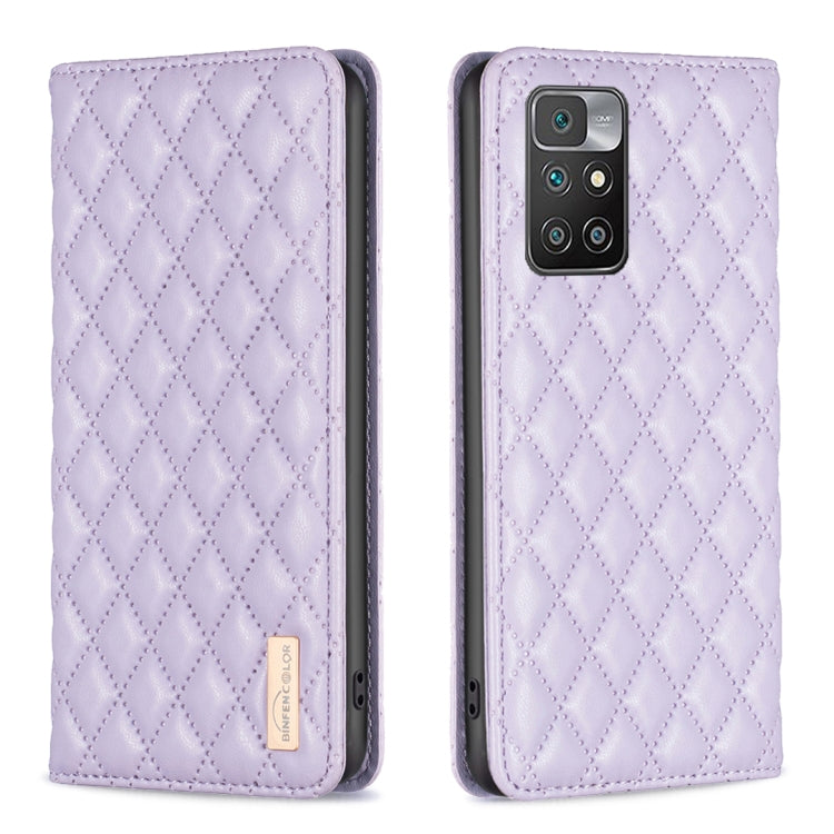 For Xiaomi Redmi 10 2022 / Note 11 4G Diamond Lattice Magnetic Leather Flip Phone Case