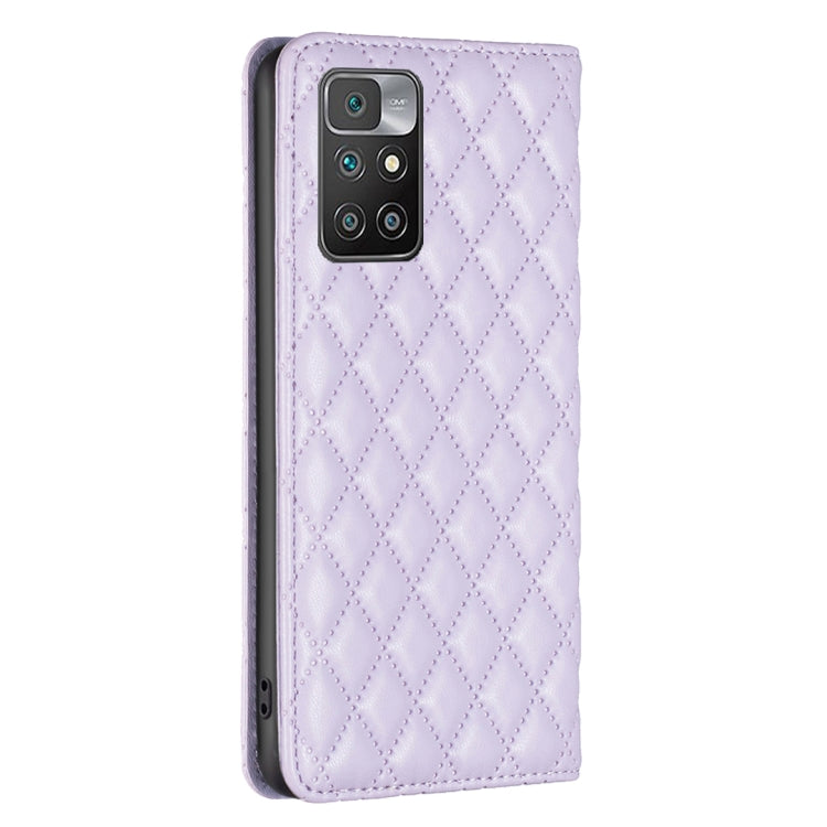 For Xiaomi Redmi 10 2022 / Note 11 4G Diamond Lattice Magnetic Leather Flip Phone Case