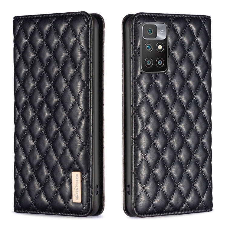 For Xiaomi Redmi 10 2022 / Note 11 4G Diamond Lattice Magnetic Leather Flip Phone Case
