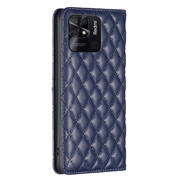 For Xiaomi Redmi 10C Diamond Lattice Magnetic Leather Flip Phone Case