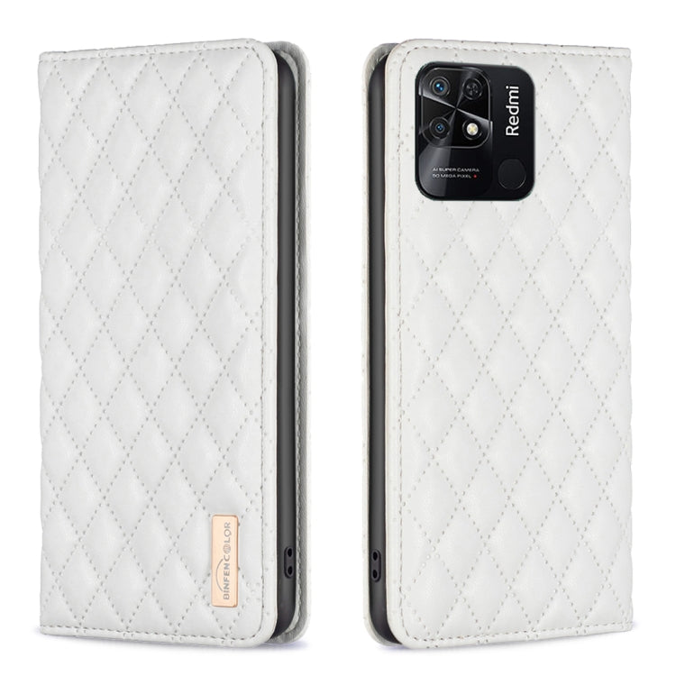 For Xiaomi Redmi 10C Diamond Lattice Magnetic Leather Flip Phone Case