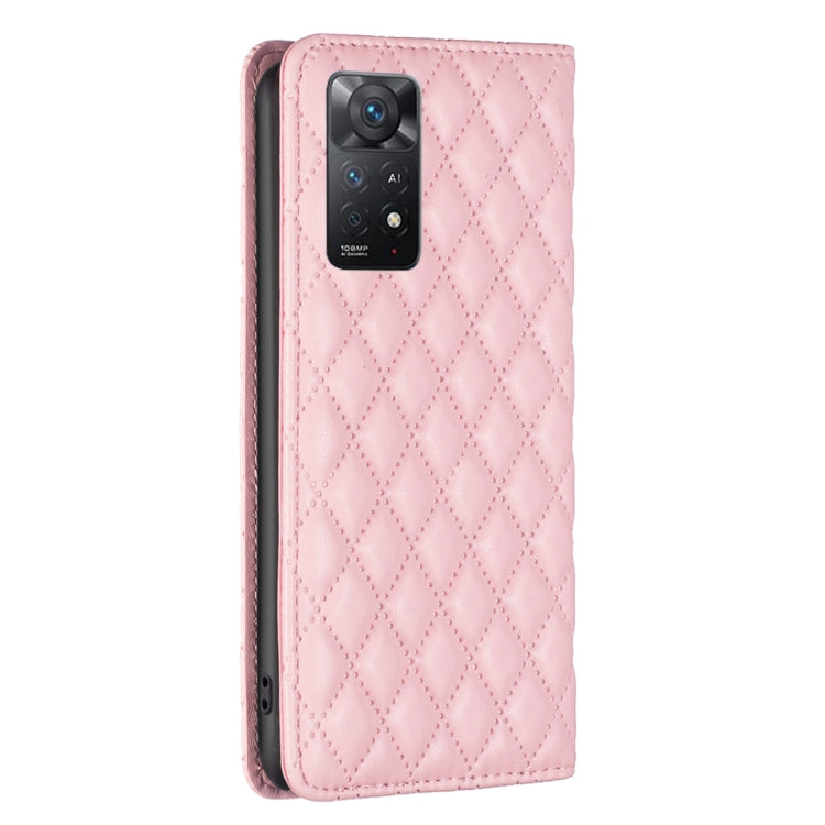 For Xiaomi Redmi Note 11 Pro 5G Diamond Lattice Magnetic Leather Flip Phone Case